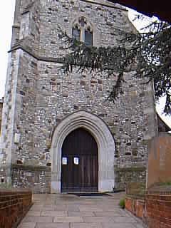 Entrance to Horsell's church
